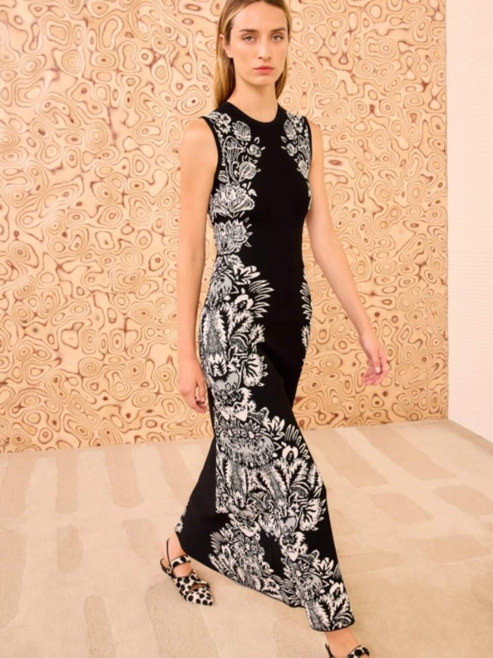 NWOT ULLA JOHNSON Liana Jacquard Knit Long Dress in NoirS $850
